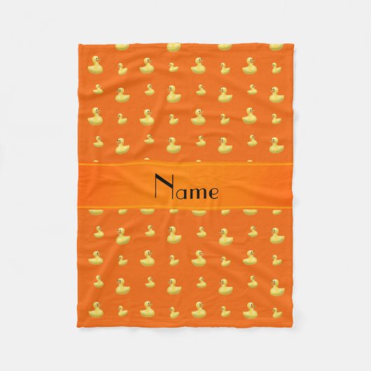 Personalisiertes Muster aus orangefarbenem Gummi Fleecedecke (Vorderseite)