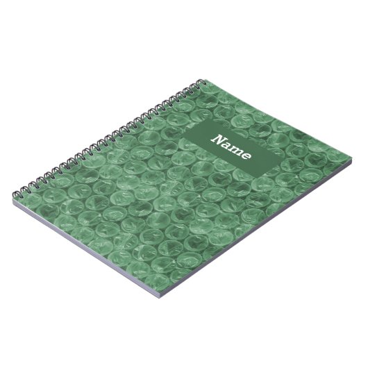Personalisiertes Muster der grünen Blasenverpackun Notizblock (Linke Seite)