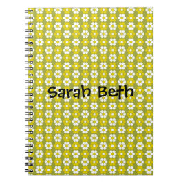 Personalisiertes Muster der grünen Blume Notizblock