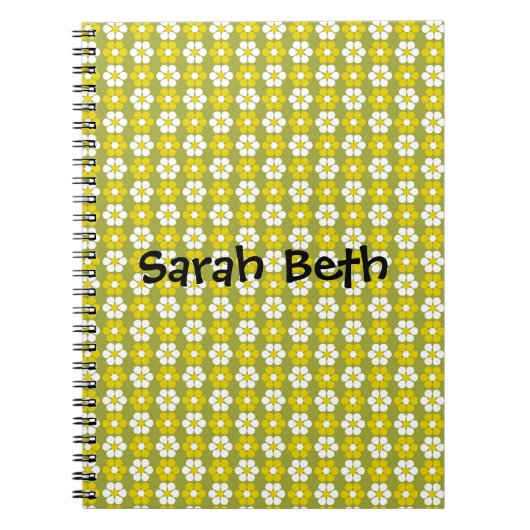 Personalisiertes Muster der grünen Blume Notizblock (Vorderseite)