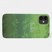 Personalisiertes Muster des grünen Gradient Leaf Case-Mate iPhone Hülle (Rückseite (Horizontal))