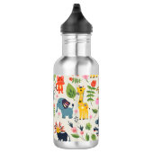 Personalisiertes Muster des Jungle Pastell Leaf Edelstahlflasche (Rechts)
