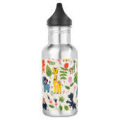 Personalisiertes Muster des Jungle Pastell Leaf Edelstahlflasche (Links)