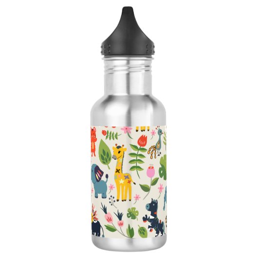 Personalisiertes Muster des Jungle Pastell Leaf Edelstahlflasche (Links)