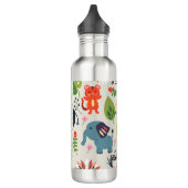 Personalisiertes Muster des Jungle Pastell Leaf Edelstahlflasche (Links)