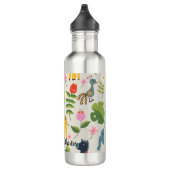 Personalisiertes Muster des Jungle Pastell Leaf Edelstahlflasche (Rechts)