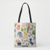 Personalisiertes Muster des Jungle Pastell Leaf Tasche (Vorderseite)