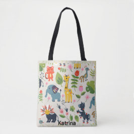 Personalisiertes Muster des Jungle Pastell Leaf Tasche