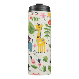 Personalisiertes Muster des Jungle Pastell Leaf Thermosbecher