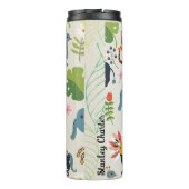 Personalisiertes Muster des Jungle Pastell Leaf Thermosbecher (Rückseite)