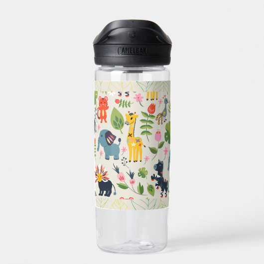 Personalisiertes Muster des Jungle Pastell Leaf Trinkflasche (Rückseite)