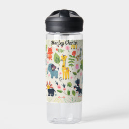 Personalisiertes Muster des Jungle Pastell Leaf Trinkflasche