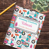 Personalisiertes Muster des Moped Doodle Notizblock