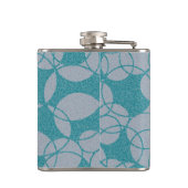 Personalisiertes Muster für abstrakte Aquamarine K Flachmann (Rückseite)