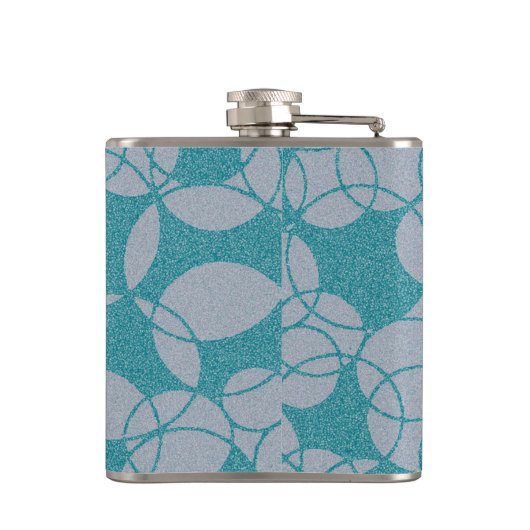 Personalisiertes Muster für abstrakte Aquamarine K Flachmann (Rückseite)