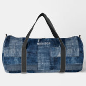 Personalisiertes Muster für blautexturierte Denim- Duffle Bag (Vorderseite)
