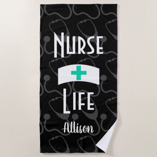 Personalisiertes Muster für das medizinische Steth Strandtuch (Vorderseite)