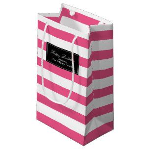 Personalisiertes Muster für die rosa Streifen Kleine Geschenktüte