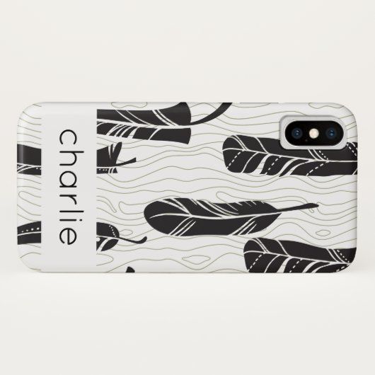 Personalisiertes Muster für Feder und Holz Case-Mate iPhone Hülle (Rückseite (Horizontal))