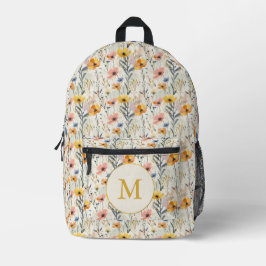 Personalisiertes Muster für Gouache Meadow Blume Bedruckter Rucksack