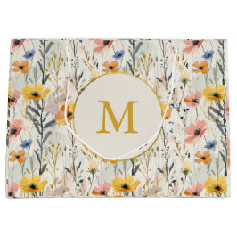 Personalisiertes Muster für Gouache Meadow Blume Große Geschenktüte