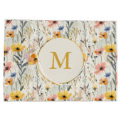 Personalisiertes Muster für Gouache Meadow Blume Große Geschenktüte (Rückseite)