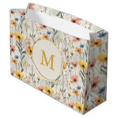 Personalisiertes Muster für Gouache Meadow Blume Große Geschenktüte (Rückseite Schrägansicht)