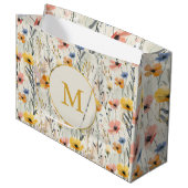 Personalisiertes Muster für Gouache Meadow Blume Große Geschenktüte (Vorderseite Schrägansicht)