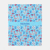 Personalisiertes Muster für Kids Ocean Elements Fleecedecke (Vorderseite)