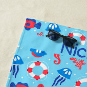 Personalisiertes Muster für Kids Ocean Elements Strandtuch (Beispiel)