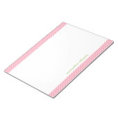 Personalisiertes Muster für rosa Punkte und Streif Notizblock (angewinkelt)