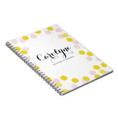 Personalisiertes Muster für rosa und gelbe Konfett Notizblock (Rechte Seite)