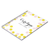 Personalisiertes Muster für rosa und gelbe Konfett Notizblock (Linke Seite)