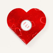 Personalisiertes Muster für rote Herzen Notizbuch (Vorderseite)