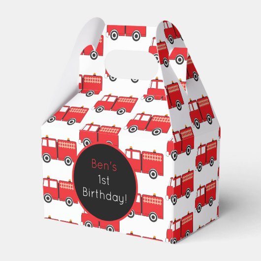 Personalisiertes Muster für rote LKW Geschenkschachtel (Rückseite)