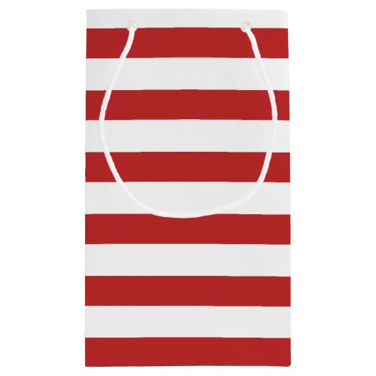 Personalisiertes Muster für rote Streifen Kleine Geschenktüte (Rückseite)