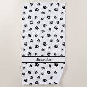 Personalisiertes Muster für schwarze Druckfarben Strandtuch (Vorderseite)