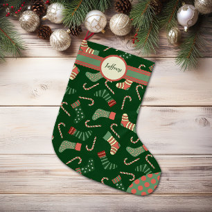 Personalisiertes Muster im alten Stil Großer Weihnachtsstrumpf