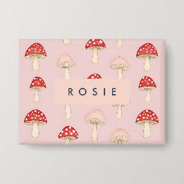 Personalisiertes Muster in Rosa Mushroom Button
