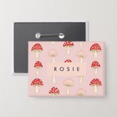 Personalisiertes Muster in Rosa Mushroom Button (Vorderseite/Rückseite)