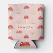 Personalisiertes Muster in Rosa Mushroom Dosenkühler (Vorderseite)