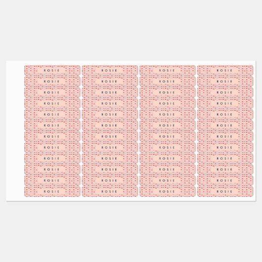 Personalisiertes Muster in Rosa Mushroom Etiketten (Blatt)