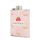 Personalisiertes Muster in Rosa Mushroom Flachmann (Links)