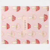 Personalisiertes Muster in Rosa Mushroom Fleecedecke (Vorderseite (Horizontal))