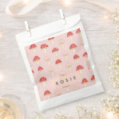 Personalisiertes Muster in Rosa Mushroom Geschenktütchen (Ausgeschnitten)