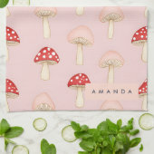 Personalisiertes Muster in Rosa Mushroom Geschirrtuch (Gefaltet)