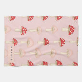 Personalisiertes Muster in Rosa Mushroom Geschirrtuch (Horizontal)