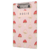 Personalisiertes Muster in Rosa Mushroom Klemmbrett (Links)