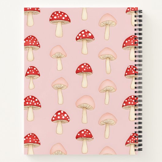 Personalisiertes Muster in Rosa Mushroom Notizblock (Rückseite)