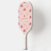 Personalisiertes Muster in Rosa Mushroom Pickleball Schläger (Links)